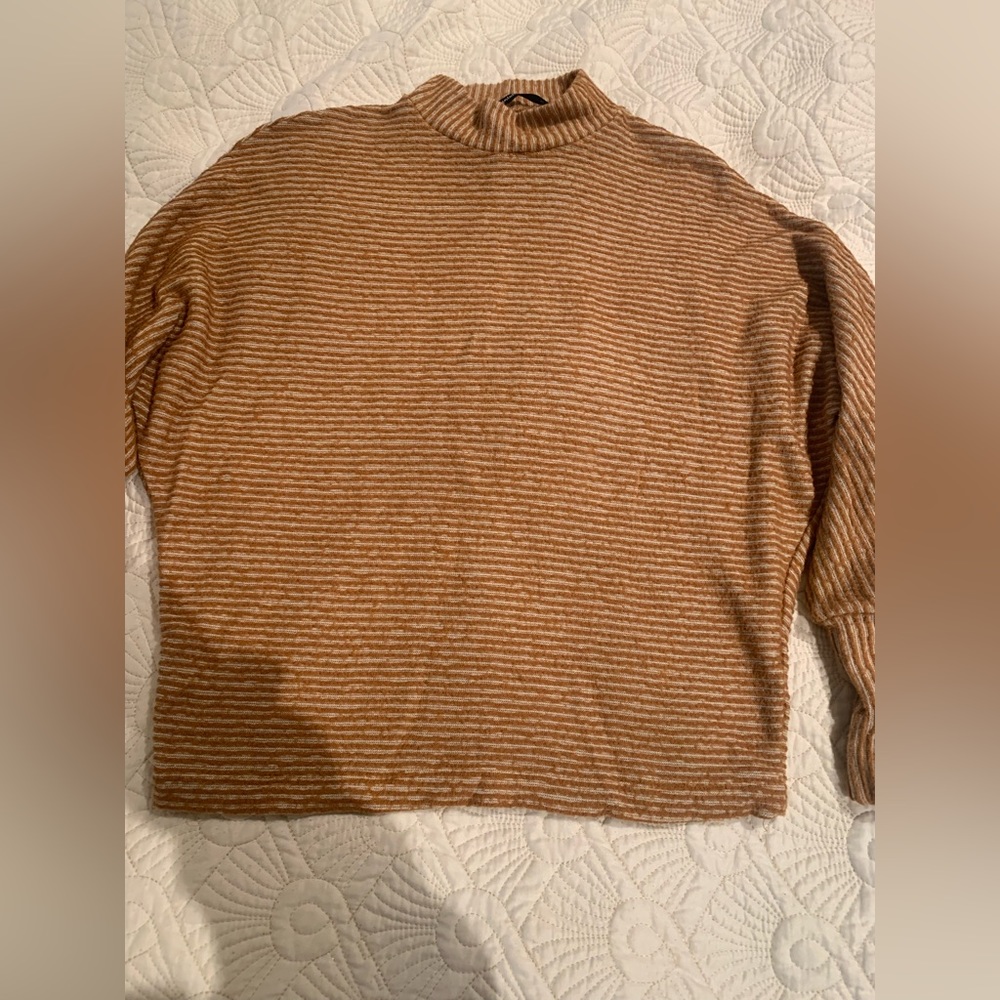 Painted Threads khaki and white striped sweater